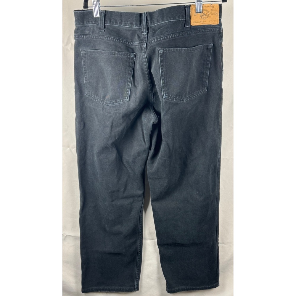 Eddie Bauer Mens Relaxed Fit Black Cotton Denim Straight Leg Jeans 32x28 - Picture 11 of 11